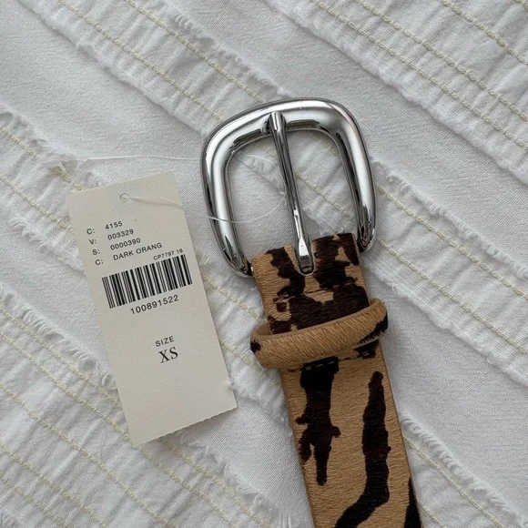 Anthropologie Tan and Brown Animal Print Belt - Picture 2 of 4